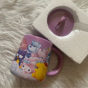 Hello kitty and friends x Care Bears rainbow mug with lid